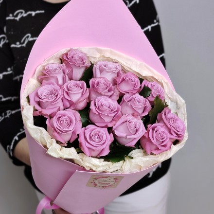 Конвертик счастья №1. 15 фиолетовых роз