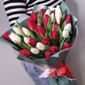Красное и Белое Букет тюльпанов с доставкой в Ессентуках
