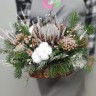 Сказочный лес Новогодняя корзина с сухоцветами  с доставкой в Ессентуках
