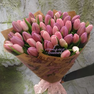 Букет тюльпанов Розовый жемчуг