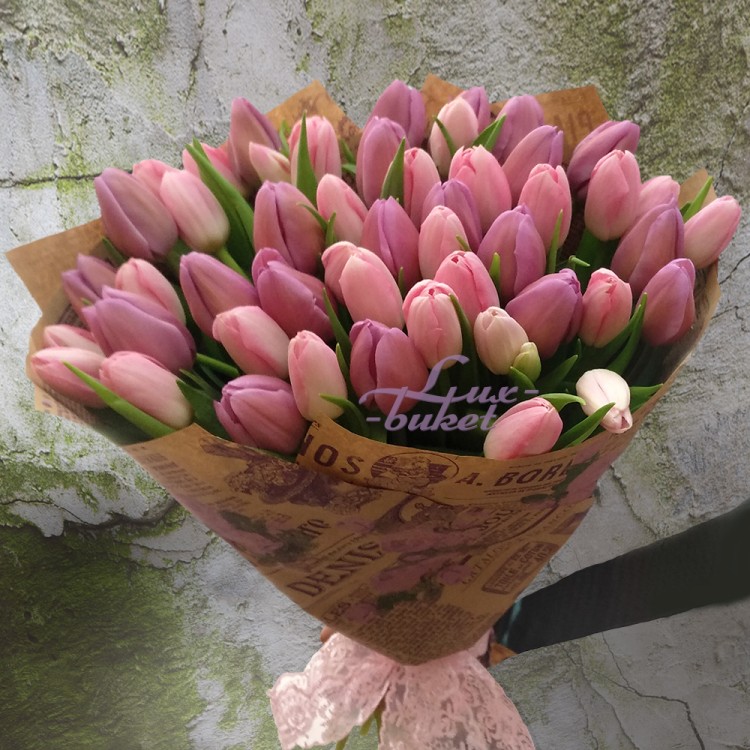 Букет тюльпанов Розовый жемчуг с доставкой в Ессентуках