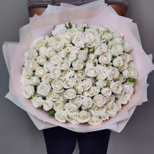 Белое солнце  Букет кустовых роз